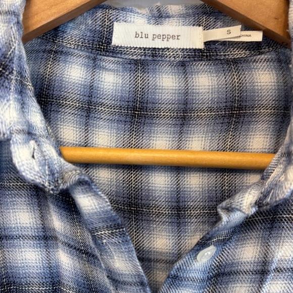 Blu Pepper Blue Plaid Button Down Shirt - Picture 3 of 4